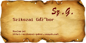 Szikszai Gábor névjegykártya